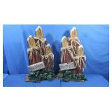 2 Wooden Christmas Decorative Statues