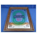 Framed Heineken Mirrored Beer Sign
