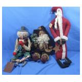 2 Stuffed Santas, 22 &30"&Pumpkin Figure, 24"
