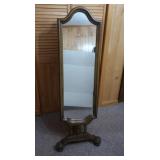 Vintage Wood Cheval Mirror,Freestanding,Full
