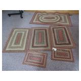 5 Braided Rugs,Largest,59x36"