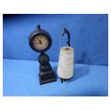 Cast Iron String Holder&Vintage Hanging Clock