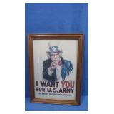 Framed"I Want You" Army Recruiting Poster