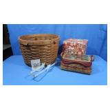 2 Longaberger Baskets-1 Lidded,Decorative