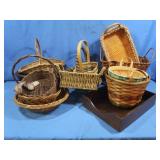Wicker Baskets&Wooden Tray