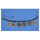Sterling Charm Bracelet w/Charms 35.7gr