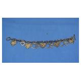 Sterling Charm Bracelet w/Heart Charms  26.7gr
