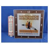 Vintage "Nationwide Insurance" Wall Clock-turns