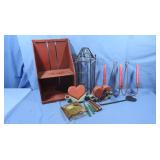 Woodshelf,12x8x20",Metal Cage,6x18",Candle