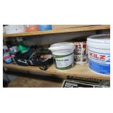 Shelf Contents-Primer,WD-40,Oil Soap,Pool