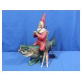 Leo Smith Carved Santa on Trout #2898/5000