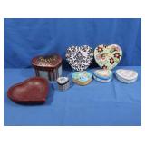 Hand Painted Heart Shaped Wooden Box,Various