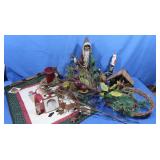 Santa Figures,Metal Nativity Scene,Bells&Pine