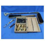 Wooden Box w/Wood Chess Pieces(not complete
