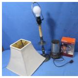 Table Lamp 21"H, Punched Tin Light, Light Bulbs,