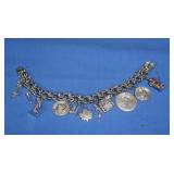Sterling Charm Bracelt w/Charms 60.5gr(mostly