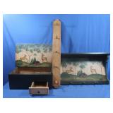 Decorative Wooden Shelf/Coat Rack 25x13",Wooden