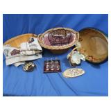 Large Decorative Serving Bowl, Wicker Baskets,