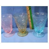 Vintage Bryce El Rancho Textured Glass Goblets(6)