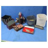 Bookends,Wooden House Box, Metal Pail&more