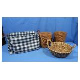 Collapsible Canvas Bag w/3 Baskets-2 Longaberger