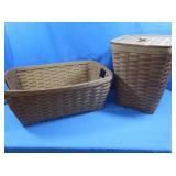 2 Longaberger Baskets, one lidded