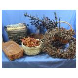 Wicker Baskets(some Longaberger),Braided Rug