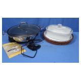 Lge Ceramic Pie Plate in Basket-12",covered