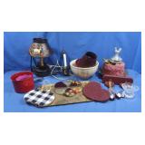 Home Dï¿½cor-Lge Ceramic Bowl, Metal Table