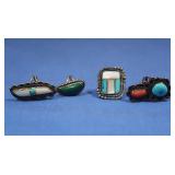 Sterling Rings-Turquiose,Coral,Mother of pearl
