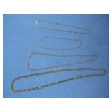 Asst Sterling Chains  34.7gr tw(some gold plated)