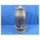 Vintage Rowe Pottery Works Dispenser w/Brass