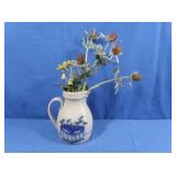 Salmon Falls Stoneware Decorated Vase w/Floral