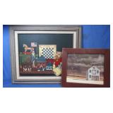 2 Framed Prints 16x13.5"&26x21"
