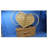 Wicker Baskets, Rect. 19.5x13x9"&Heart Shaped