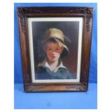 Framed Reproduction Painting,"The Torn Hat" by