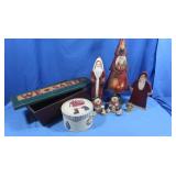 Christmas Decor-Metal Tree,Santa Statue,Decorative