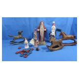 Metal&Wood Rocking Horses,Santa Figures&more