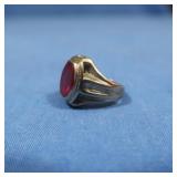 10K Golding w/Red Stone 3gr Sz 4