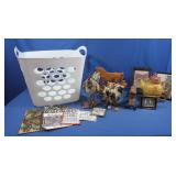 Ceramic&Wooden Animal Figures,Small Framed