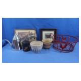 Metal Basket,Pewter Teapot,Teabag Caddy&more