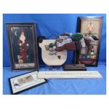 Wooden Flying Santa signed D.Gregon 10/90 #5,Wood