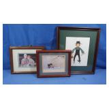3 Framed Pics of the Amish
