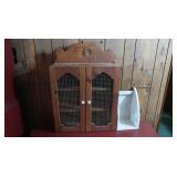 Wooden Cabinet w/open Wire Doors 22x7x38",Wall