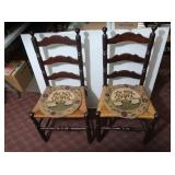 Vintage Ladder Back Shaker Tell City Chairs(2)