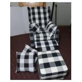 Upholstered Armchair&Ottoman w/4 pillows,good