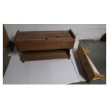 Wooden Shelf w/storage cabinet 28x9x16"&small
