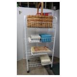Wheeled Wire Cart, 15x10.5x29.5"