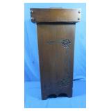 Decorative Wooden Trash Can-marks near Lid Handle