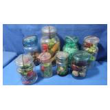 Mason Jars Filled w/Artificial Fruit,Candy&more